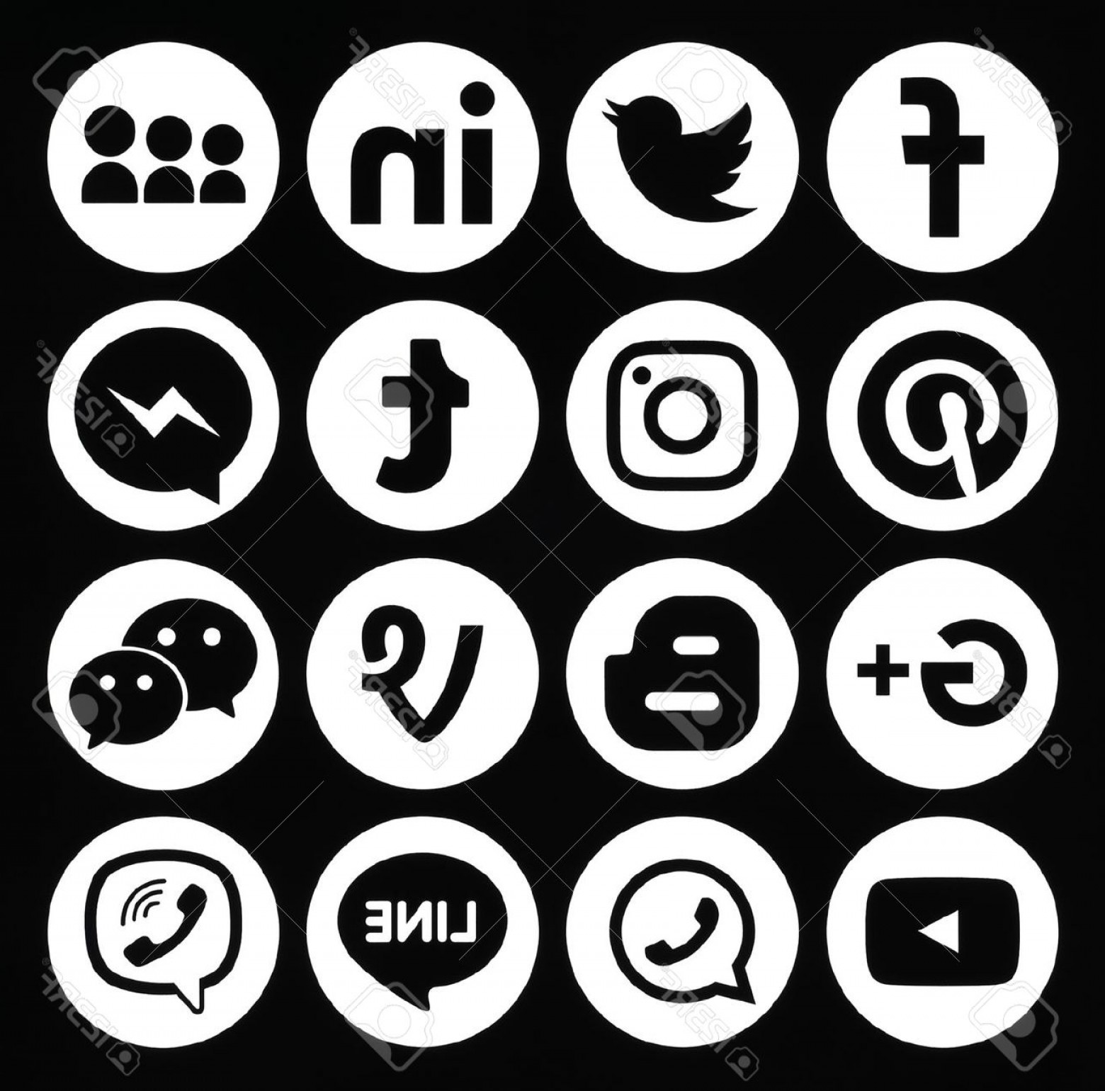 White Social Media Icon at Vectorified.com | Collection of White Social ...