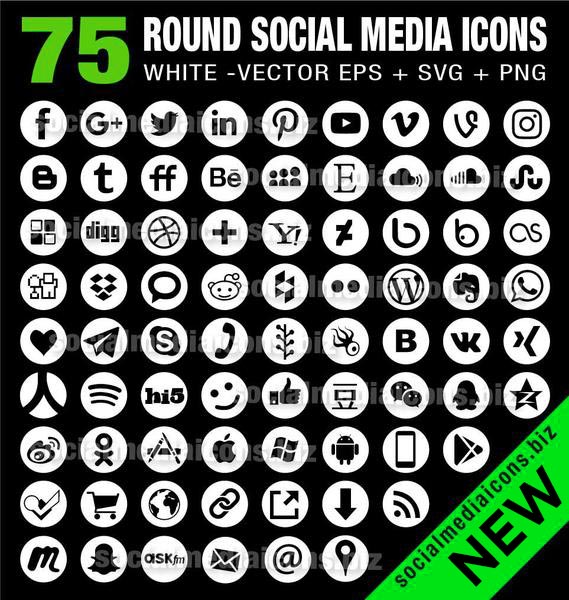 White Social Media Icon at Vectorified.com | Collection of White Social ...