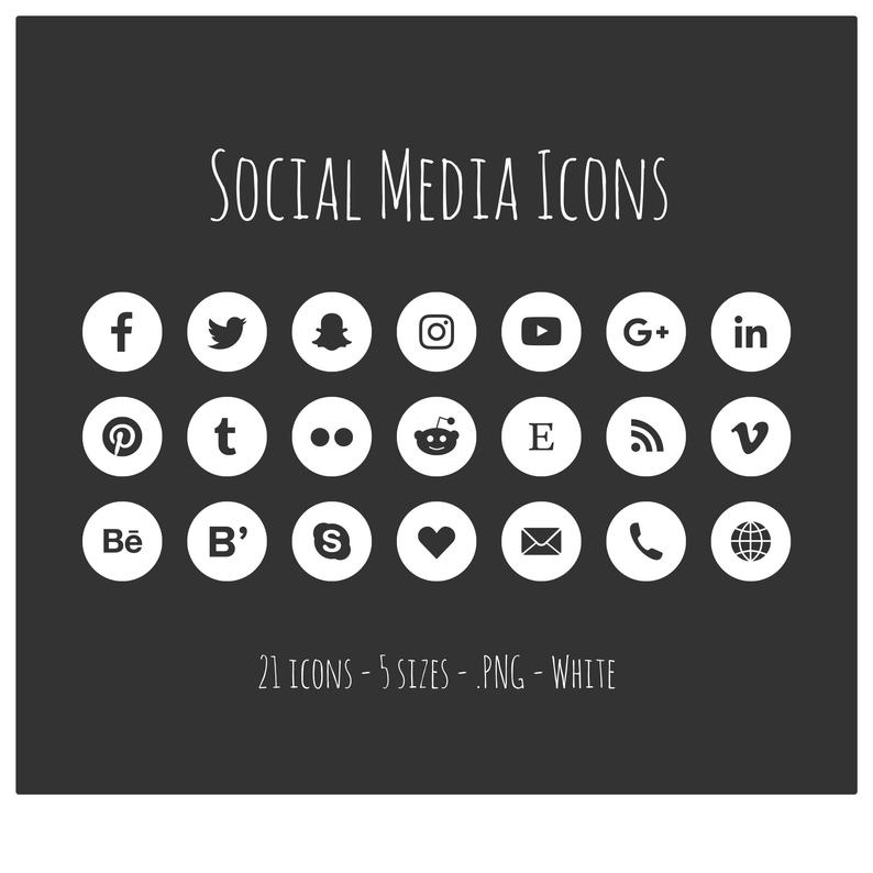 Social Media Icons White Icons In Sizes Png Etsy 794x794 Social Media Icons White Icons In Sizes Png Etsy