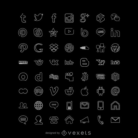 White Social Media Icon at Vectorified.com | Collection of White Social ...