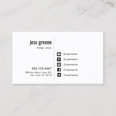 White Social Media Icons On Background Business Card 400x400 White Social Media Icons On Background Business Card