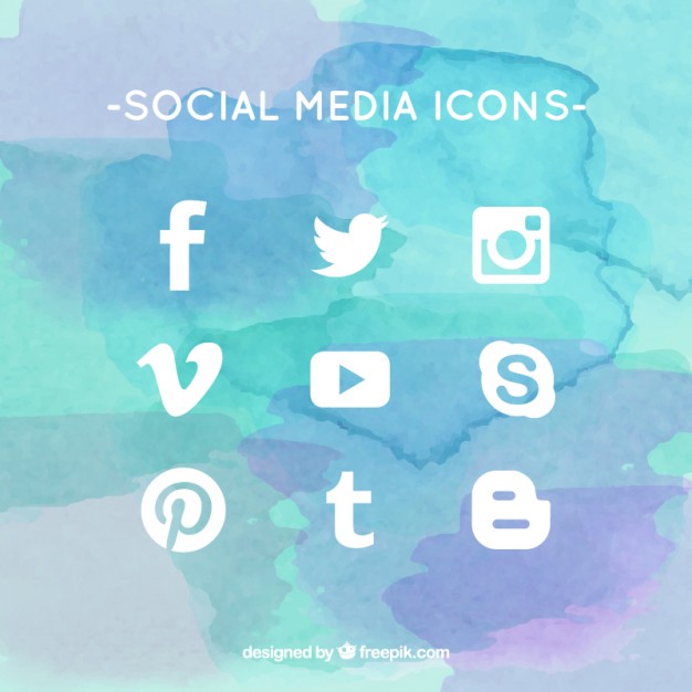 White Social Media Icons Set Vector Free Download 626x626 White Social Media Icons Set Vector Free Download