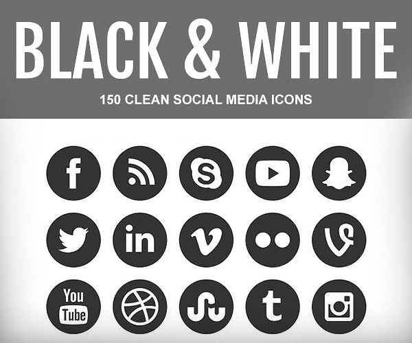 Useful Black White Social Media Icons Icons Freebies 600x500 Useful Black White Social Media Icons Icons Freebies