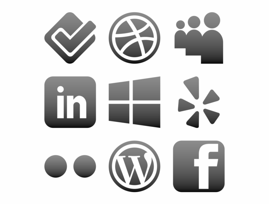 920x699 Social Media Icons Black And White Png
