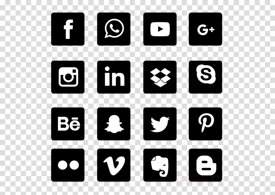white social media icons png