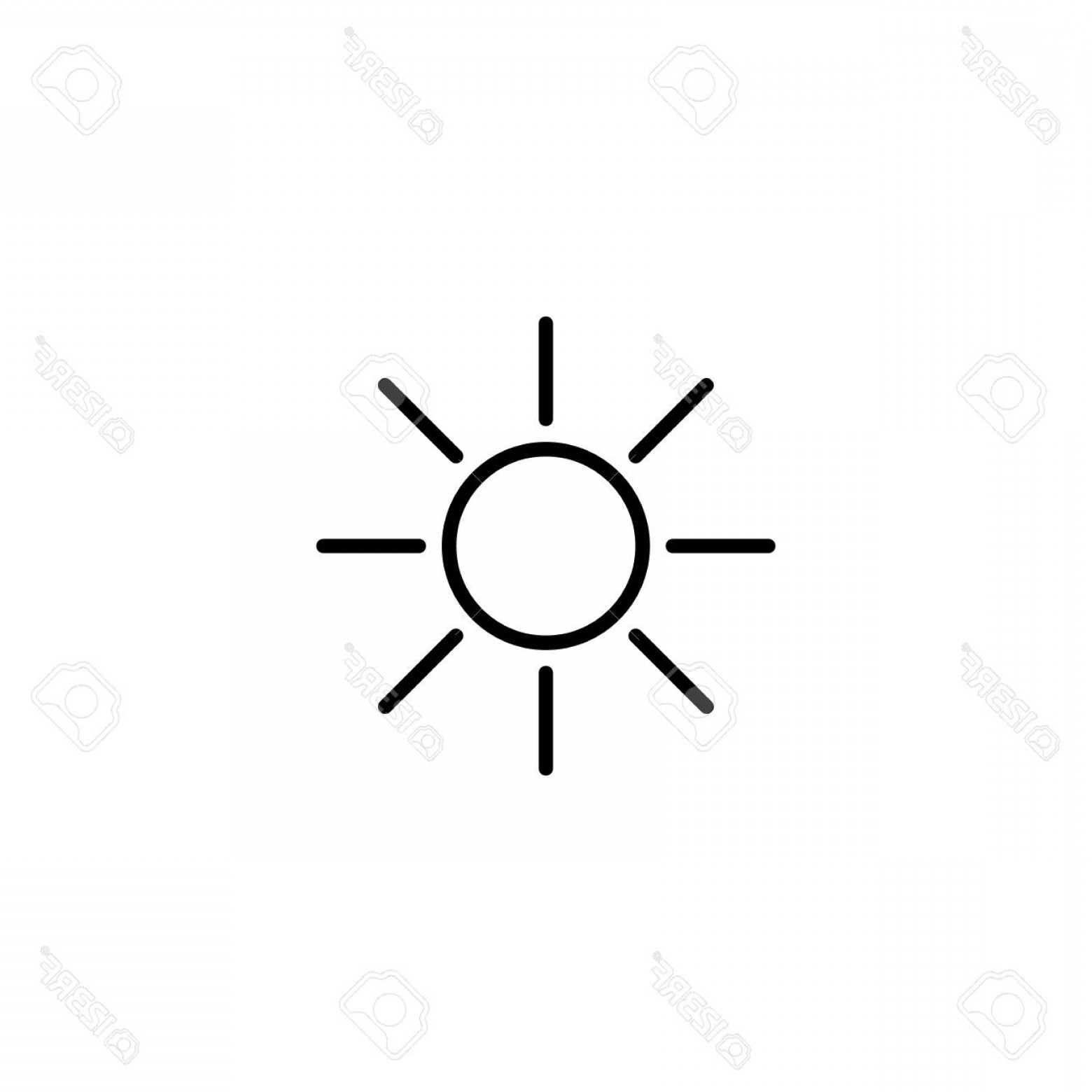 1560x1560 Photostock Vector Simple Sun Line Icon Isolated On White