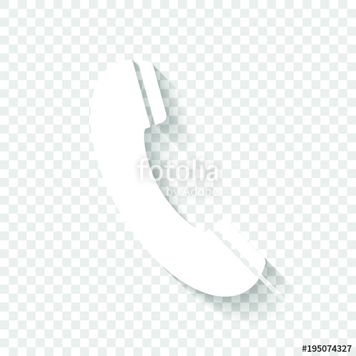 Telephone Receiver Icon White Icon With Shadow On Transparent 500x500 Telephone Receiver Icon White Icon With Shadow On Transparent
