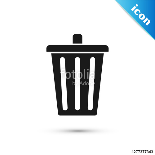 500x500 Black Trash Can Icon Isolated On White Background Garbage Bin