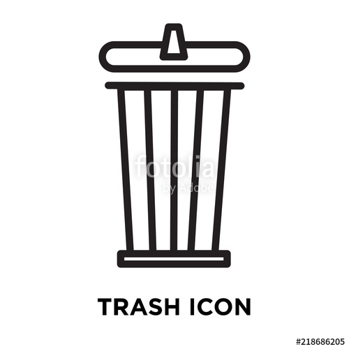 500x500 Trash Icon On White Background Modern Icons Vector Illustration