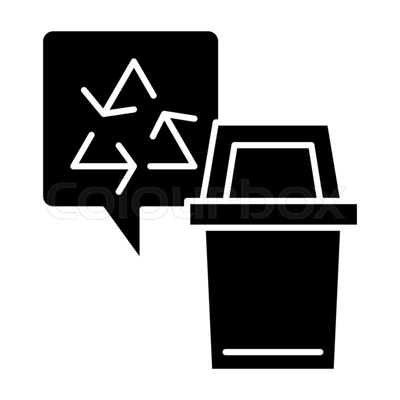 800x800 Recycle Bin Solid Icon Garbage Stock Vector Colourbox