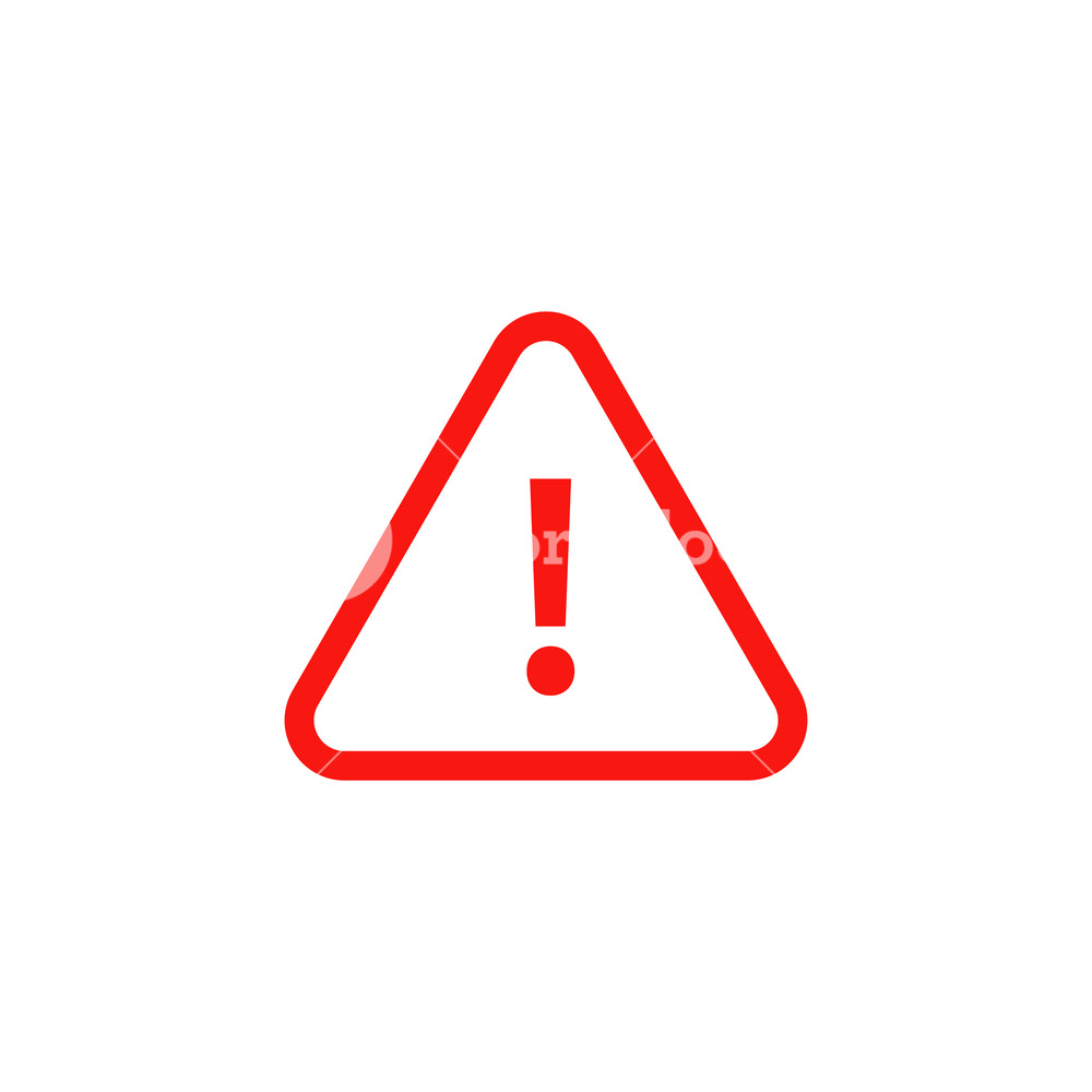 1000x1000 Red Exclamation Mark Sign In Triangle Vector Isolated On White