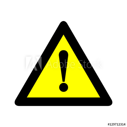 500x500 Yellow Black Triangle Caution Warning Alert Sign Vector