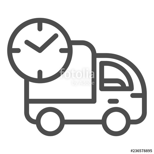 500x500 Fast Delivery Line Icon Car Delivery Express Vector Illustration