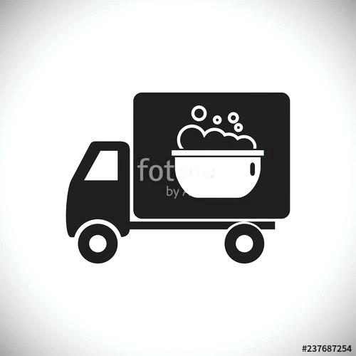 500x500 Mobile Laundry Truck Icon On White Background For Graphic And Web