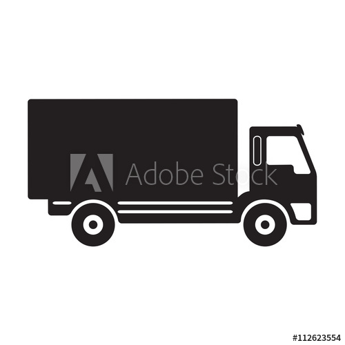 500x500 Truck Icon Or Sign Vector Black On White Truck Silhouette