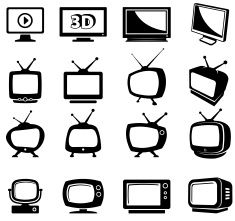 235x221 Tv Black And White Television Royalty Free Vector Icon Set Vector