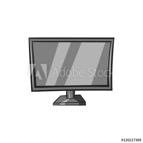 500x500 Tv Icon In Black Monochrome Style Isolated On White Background