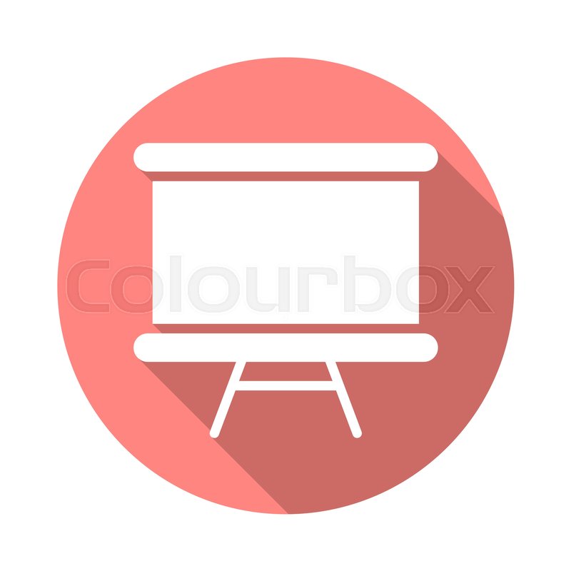 800x800 Whiteboard Flat Icon Round Colorful Stock Vector Colourbox