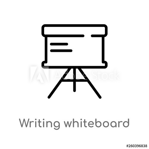 500x500 Outline Writing Whiteboard Vector Icon Isolated Black Simple Line