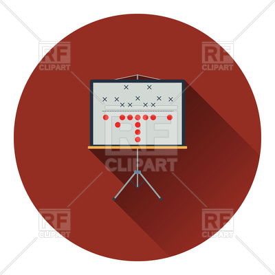 400x400 Icon Of Whiteboard With American Football Game Plan, Flat Color
