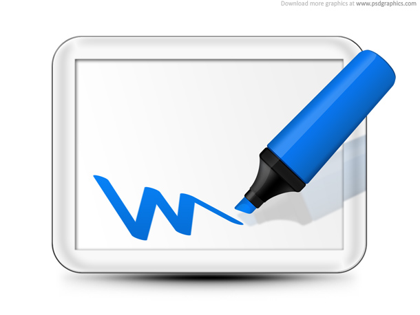 610x458 White Board With Marker, Template Psdgraphics