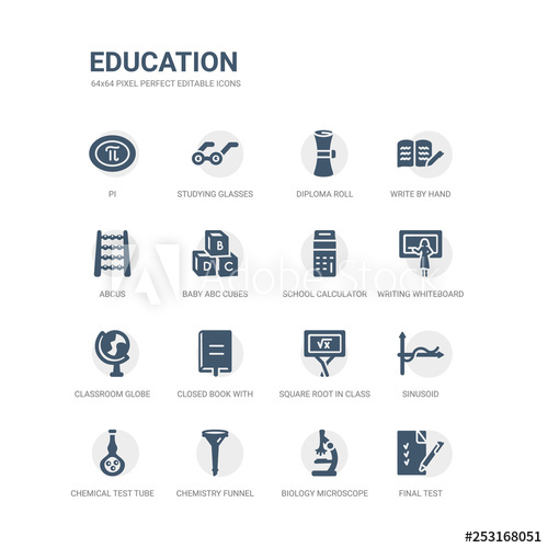 500x500 Simple Set Of Icons Such As Final Test, Biology Microscope