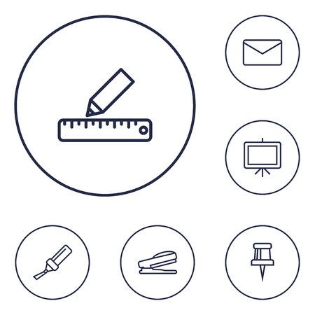 450x450 Collection Of Whiteboard, Marker, Mail And Other Elements Set