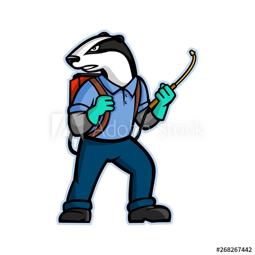 500x500 Mascot Icon Illustration Of A Badger Who Is A Pest Control