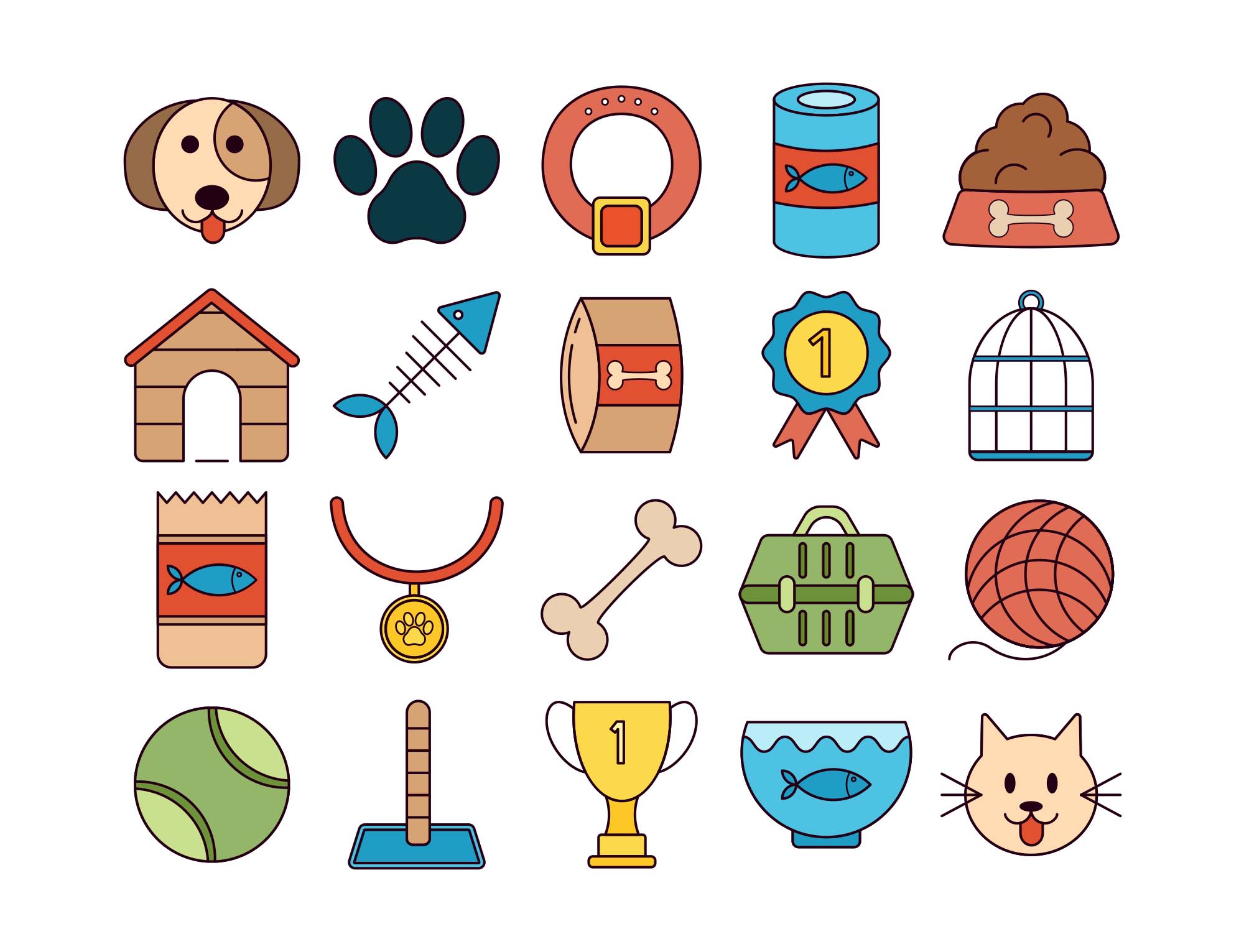 2000x1531 Pet Vector Free Icon Set