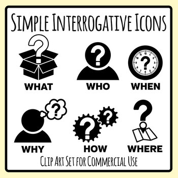 350x350 Interrogative Icon Clip Art Set