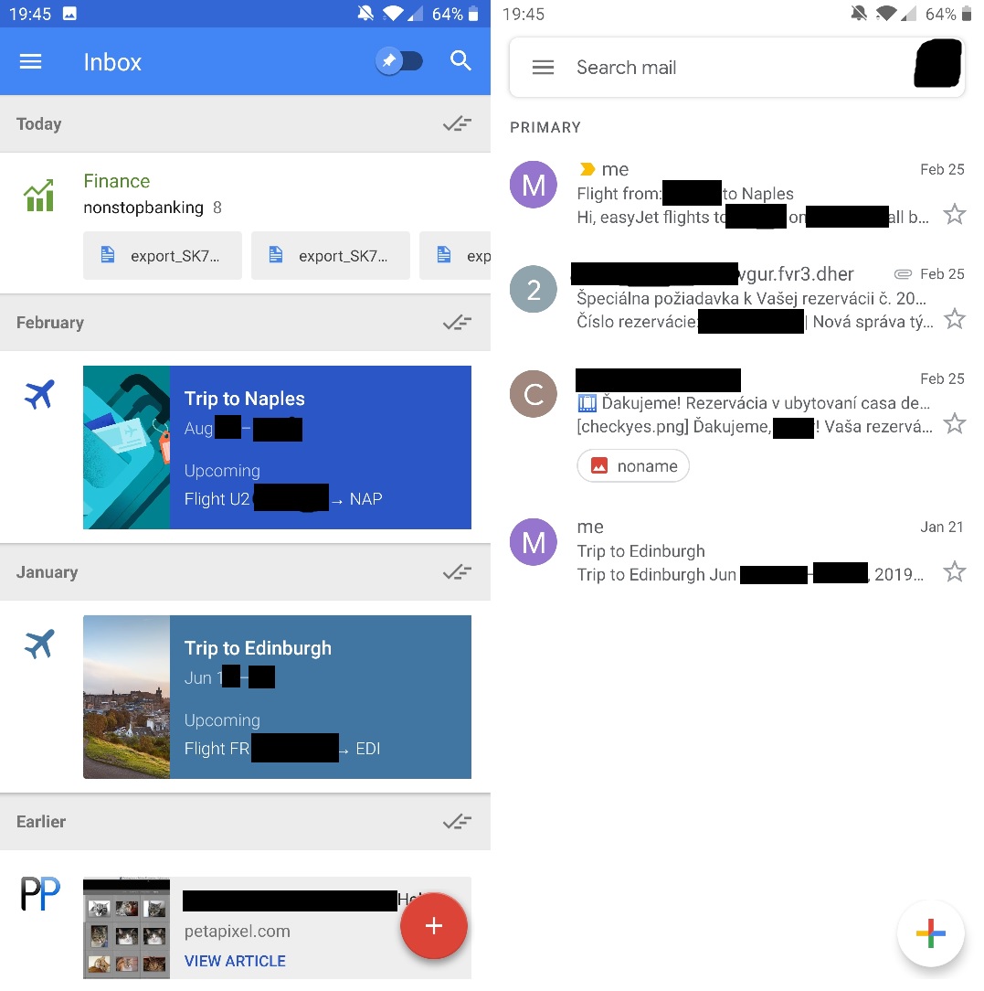 1077x1084 Inbox Vs New Gmail Screenshot On My Emails Android