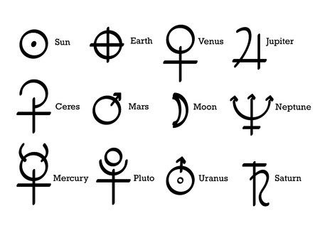450x321 Alchemical Symbols Icons Set Alchemy Elements Pictogram Sun