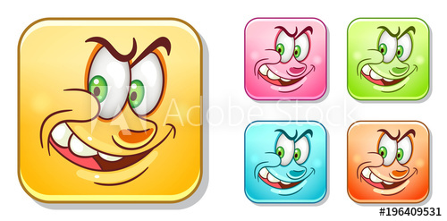 500x247 Wicked And Sly Emoji Emoticons Collection Colorful Smiley Set