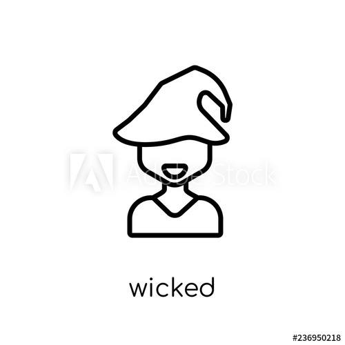 500x500 Wicked Icon Trendy Modern Flat Linear Vector Wicked Icon On White