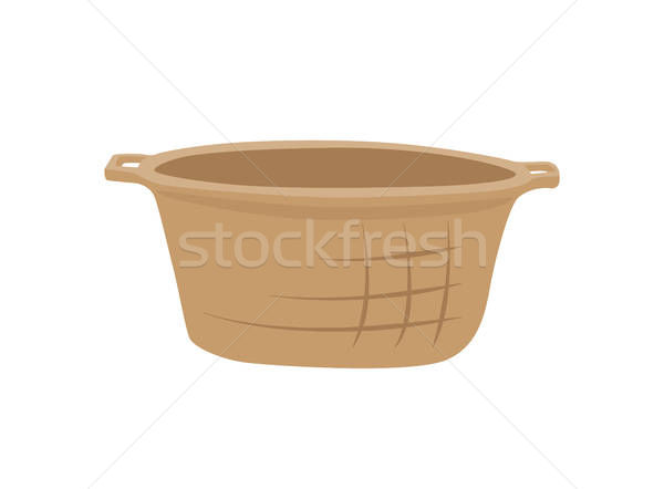 600x442 Wicker Basket Container Icon Vector Illustration Vector