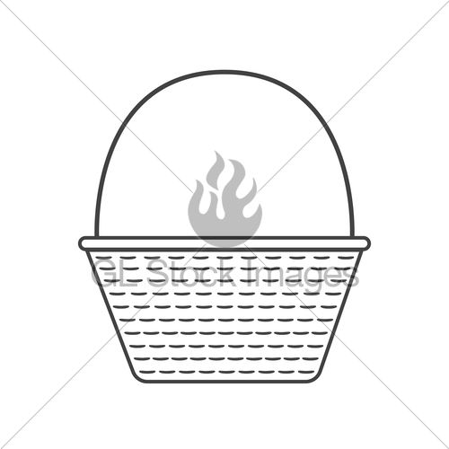 500x500 Wicker Basket Icon In Black Flat Outline Design Gl Stock Images