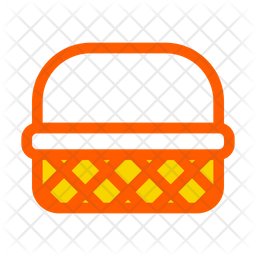 256x256 Wicker Basket Icon Of Colored Outline Style