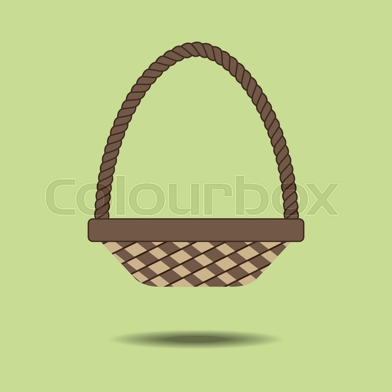 800x800 Wicker Basket Icon On The Green Stock Vector Colourbox