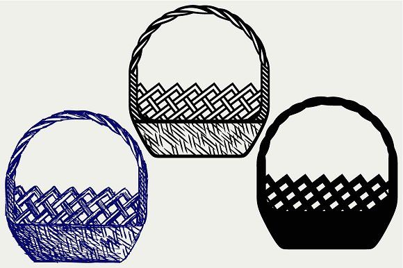 580x386 Empty Wicker Basket Dxf Icons