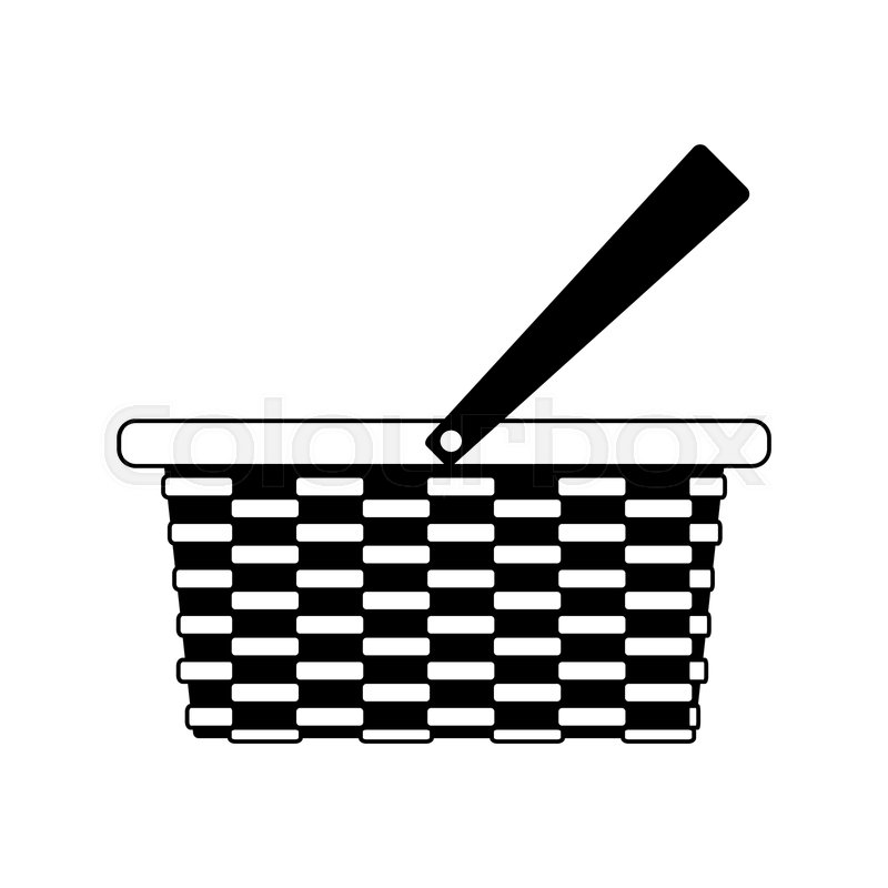 800x800 Wicker Basket Camping Cartoon Icon Stock Vector Colourbox
