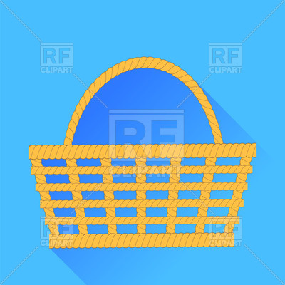 400x400 Wicker Basket Icon On Blue Background Vector Image Of Signs