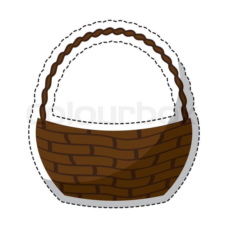 800x800 Wicker Basket Icon Over White Stock Vector Colourbox