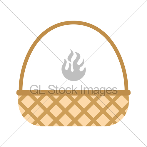 500x500 Flat Icon Wicker Basket Gl Stock Images