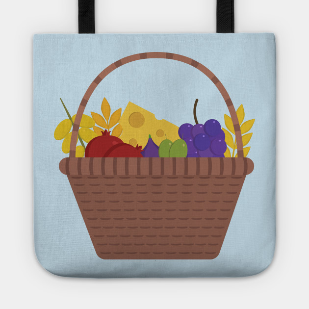 630x630 Wicker Basket With Fruits And Dairy Products Icon In Flat Design