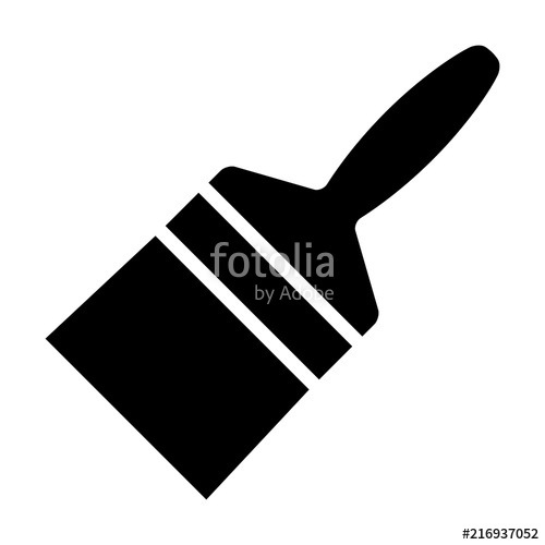 500x500 Wide Paintbrush Or Paint Brush For Art Flat Vector Icon