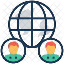 256x256 World Wide Icon Of Colored Outline Style
