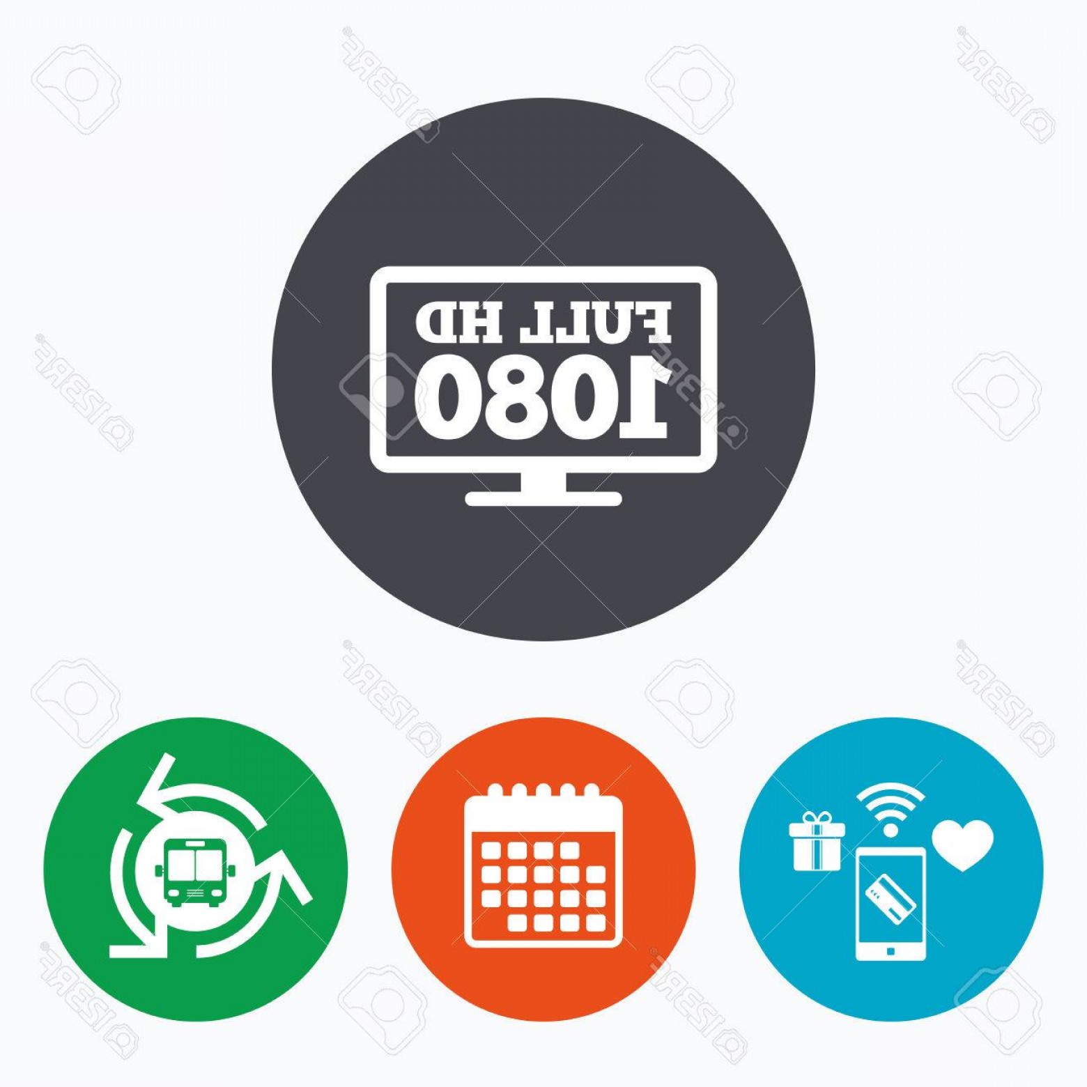 1560x1560 Photostock Vector Full Hd Widescreen Tv Sign Icon P Symbol Mobile