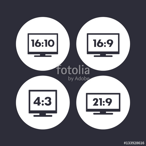 500x500 Aspect Ratio Icons On White, Widescreen Tv