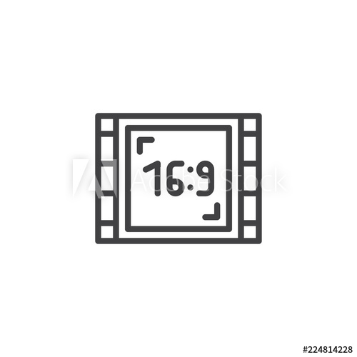 500x500 Wide Screen Outline Icon Linear Style Sign For Mobile