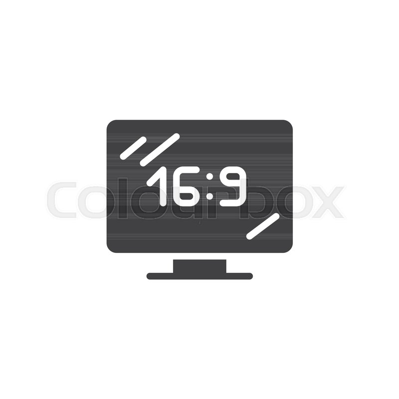 800x800 Wide Screen Vector Icon Filled Stock Vector Colourbox